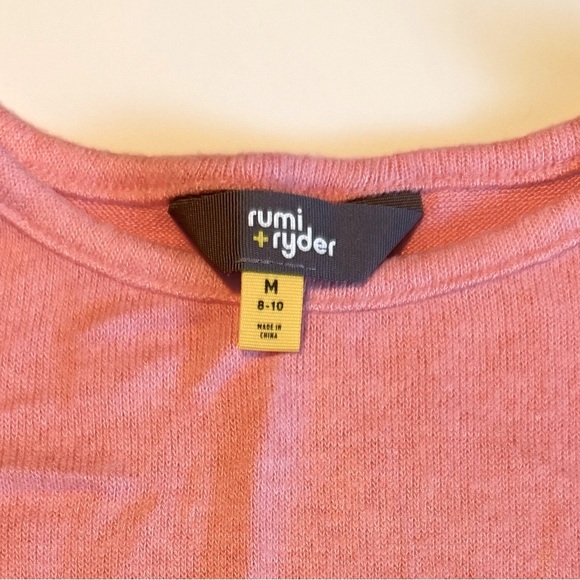 Rumí + Ryder Ruffle bottom Pink Long Sleeve Top Size 8-10 - Picture 2 of 4